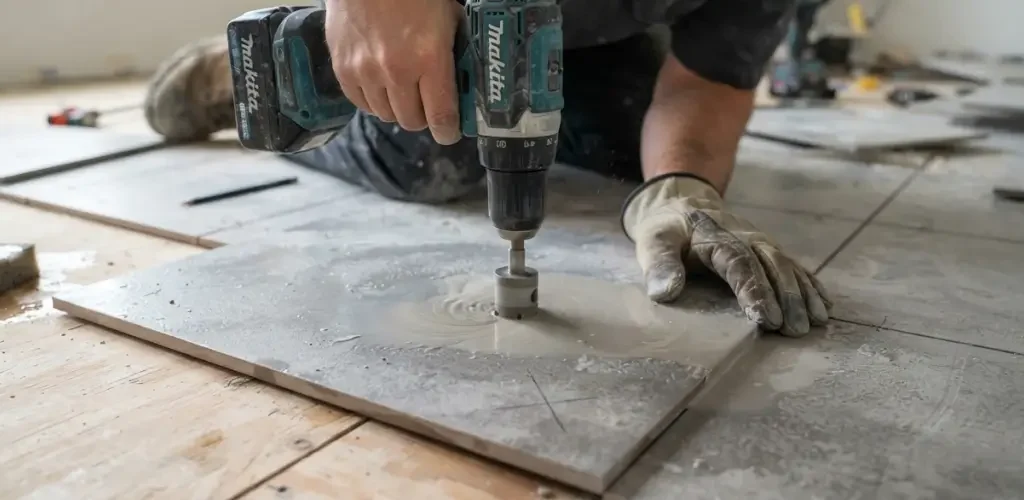 Percer du carrelage avec un foret diamant