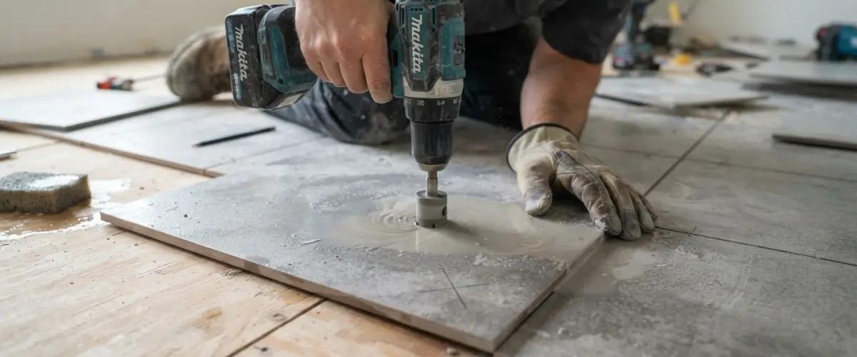 Percer du carrelage avec un foret diamant